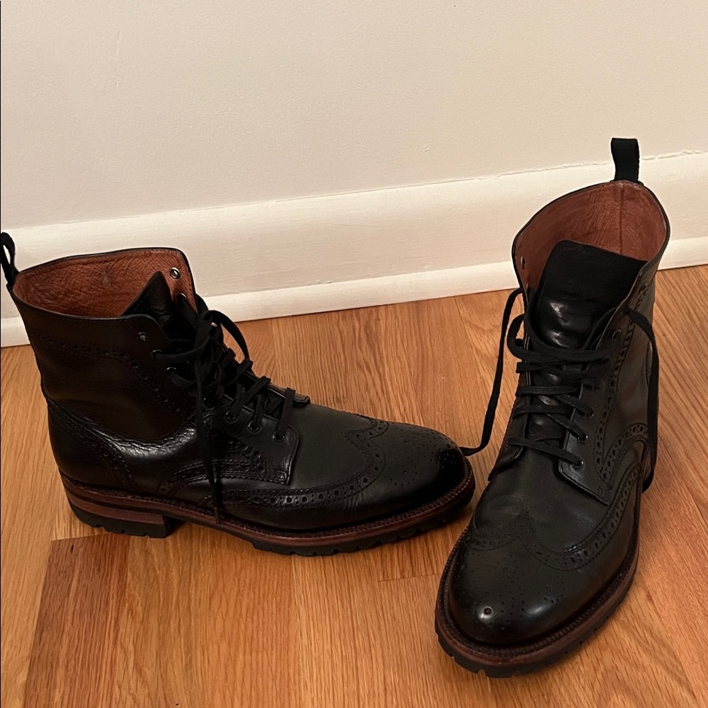 Frye Black Leather Boots 9.5 Men’s -Fits size 10.5/11 women - Picture 5 of 16